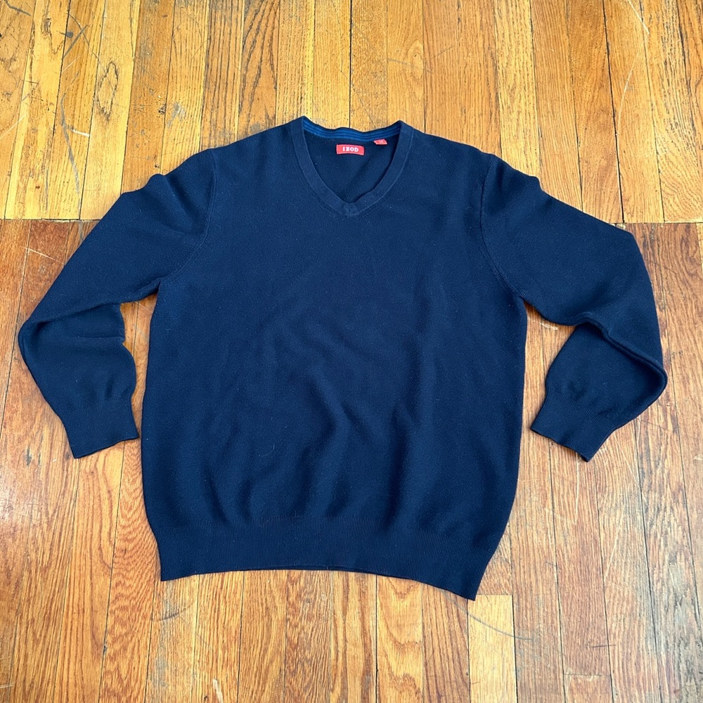 Men’s Navy Blue Size Large IZOD Sweater preppy golf collegiate